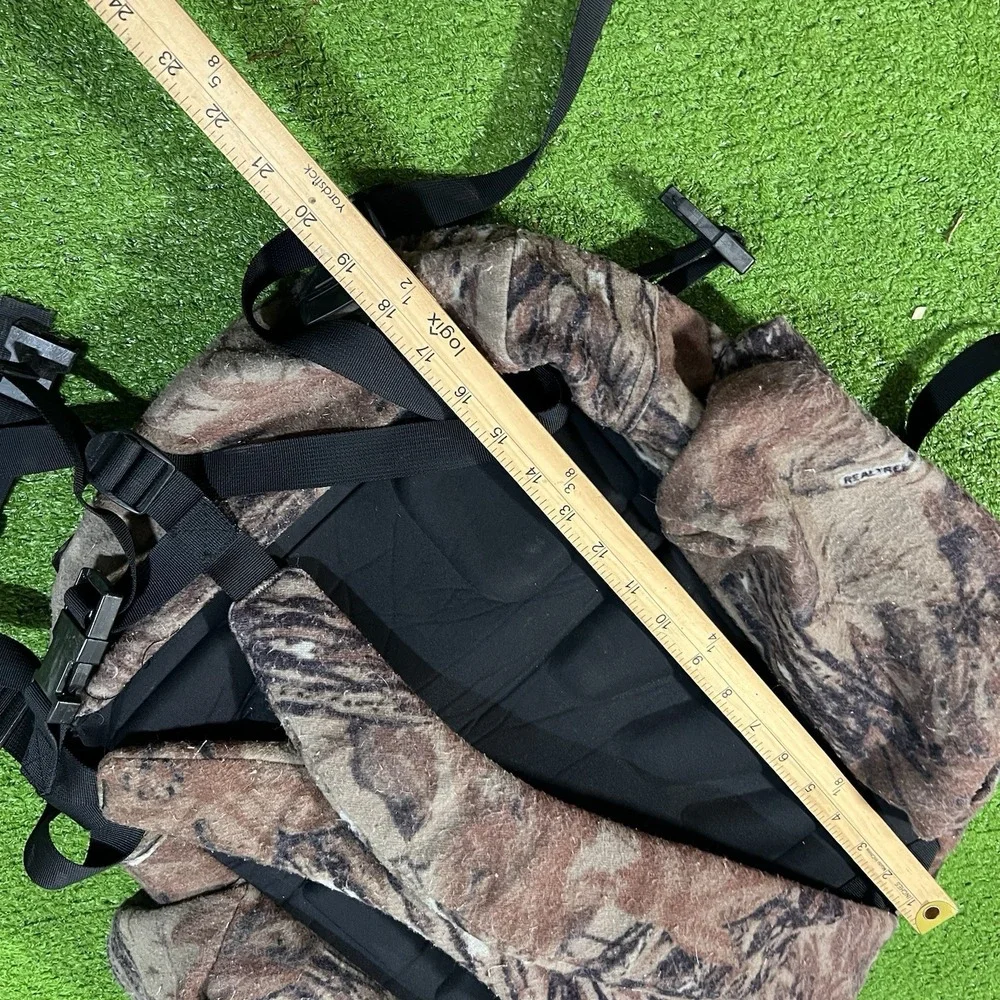 Vintage Fleece Camo Backpack Call Pockets Bottle Holder 90s Hunt Hiking Daypack